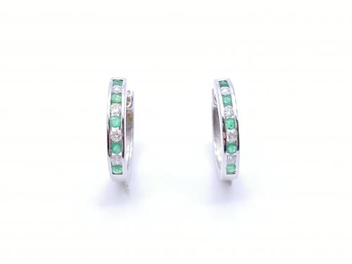 14ct Emerald & Diamond Earrings