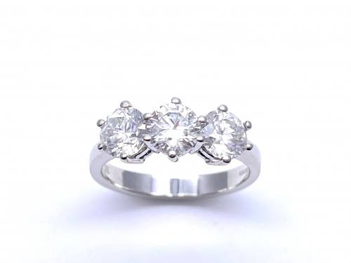 18ct White Gold Diamond 3 Stone Ring 2.14ct