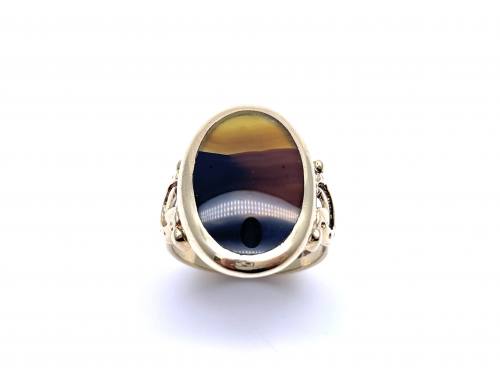 9ct Yellow Gold Tigers Eye Ring