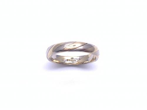 18ct 2 Colour Twist Wedding Ring 3.5mm