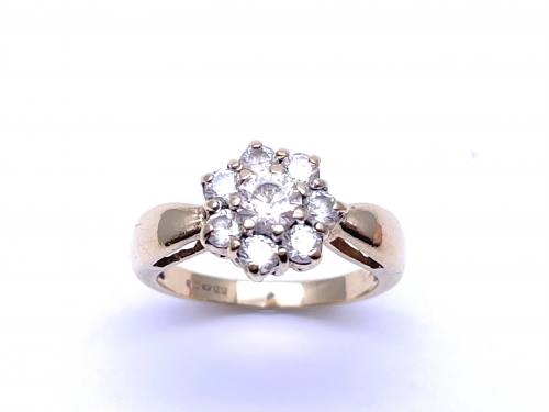 9ct CZ Flower Cluster Ring