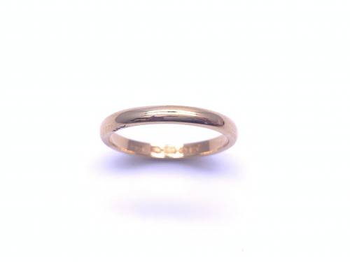 22ct Yellow Gold Plain Wedding Ring 2mm