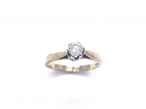 9ct Yellow Gold Diamond Solitaire Ring