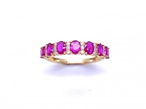 18ct Yellow Gold Ruby & Diamond Eternity Ring