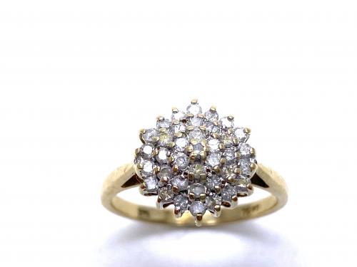 9ct Yellow Gold Diamond Cluster Ring