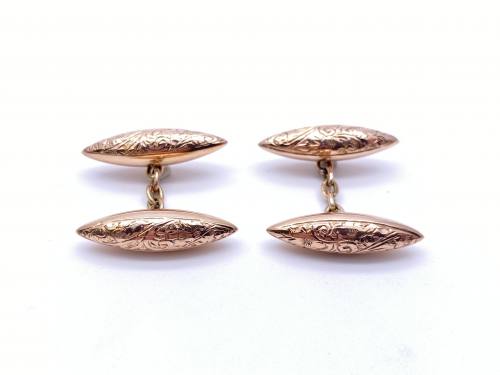 9ct Old Rose Gold Cufflinks Birmingham 1911