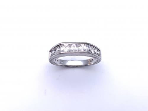 Silver CZ Band Ring