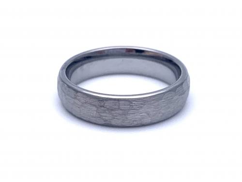 Tungsten Carbide Hammered Ring 6mm Size W+