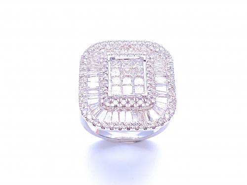 9ct White Gold Diamond Pave Ring 3.15ct