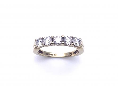 9ct Yellow Gold CZ 5 Stone Ring