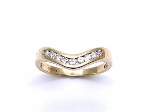 9ct Yellow Gold Diamond Wishbone Ring