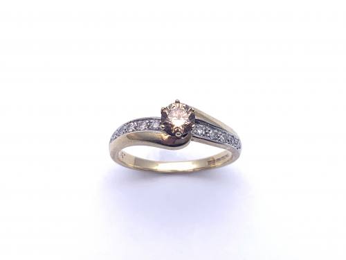 9ct Champagne Diamond Solitaire Ring