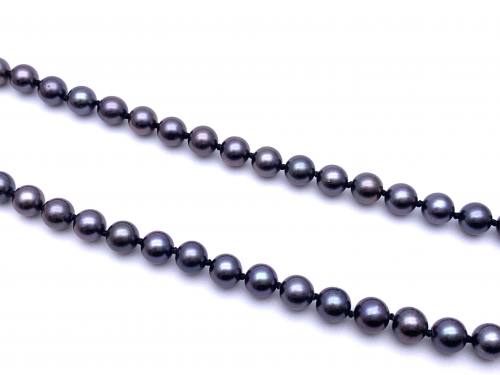 9ct Black Pearl Necklet 18 inch