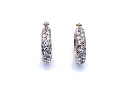 9ct Yellow Gold CZ Hoop Earrings