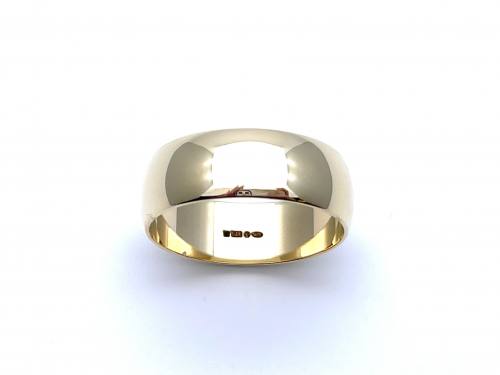 9ct Yellow Gold D Shape Wedding Ring 8mm