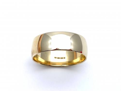 9ct Yellow Gold Traditional Court Wedding Ring 8mm