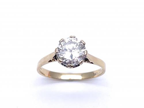 9ct Yellow Gold CZ Solitaire Ring