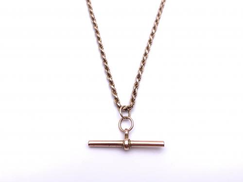 S9ct Yellow Gold T Bar Necklet