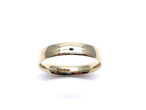 9ct Yellow Gold Slight Court Wedding Ring 4mm S