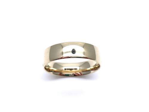 9ct Yellow Gold Slight Court Wedding Ring 6mm T