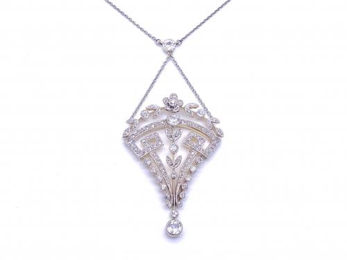 Edwardian Diamond Pendant & Chain