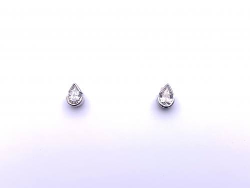 18ct Pear Shape Diamond Stud Earrings 0.50ct