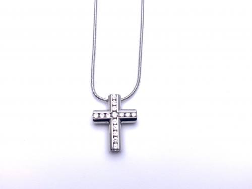 18ct Diamond Cross & Chain 0.50ct