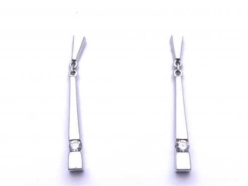 18ct White Gold Diamond Drop Earrings 0.20ct