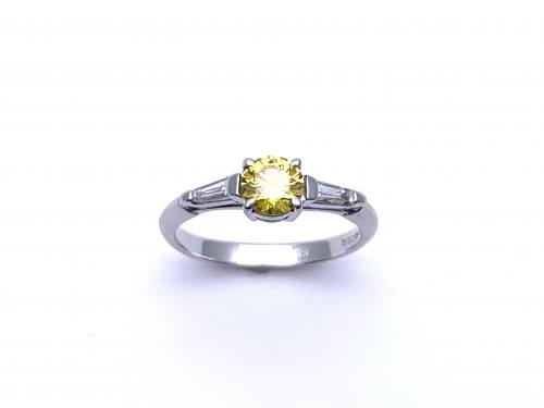 18ct Treated Yellow Diamond Solitaire Ring