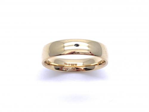 9ct Yellow Gold Slight Court Wedding Ring 5mm