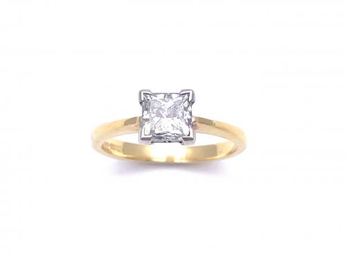 18ct Princess Cut Diamond Solitaire Ring 1.01ct
