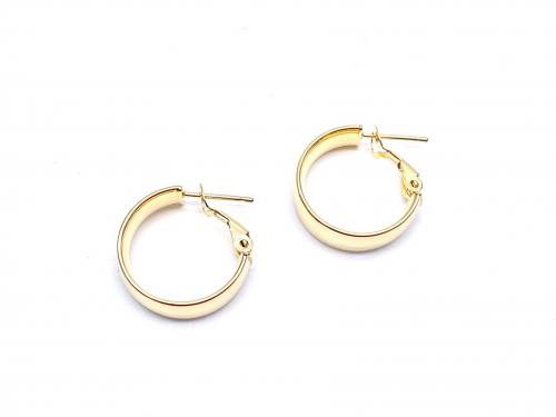 9ct Yellow Gold Wedding Ring Style Hoop Earrings