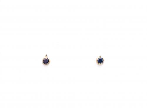 9ct Yellow Gold Sapphire Solitaire Stud Earrings