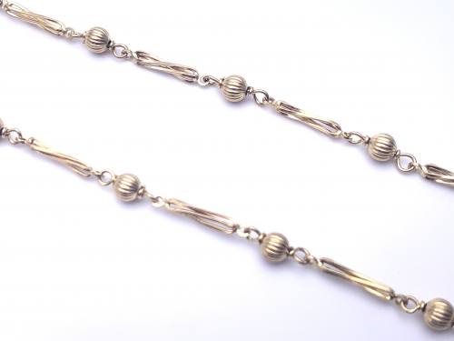9ct Ball and Bar Necklet 28 inches