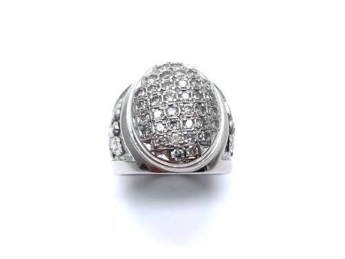 14ct White Gold Diamond Pave Ring