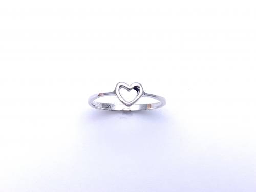 Silver Cut Out Heart Ring