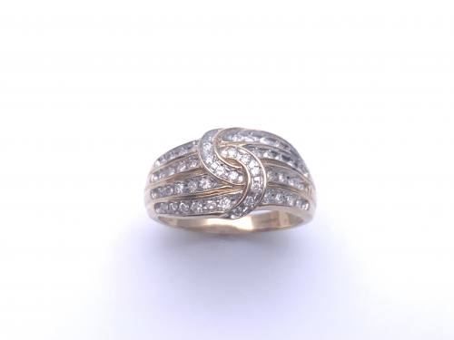 9ct Yellow Gold Diamond Pave Ring 0.50c
