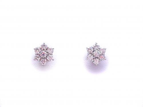 18ct Diamond Cluster Earrings Est1.75ct