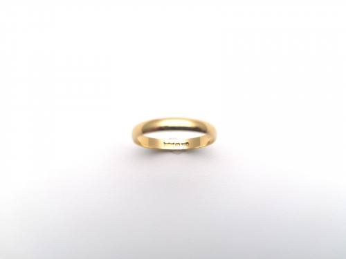 18ct Yellow Gold D Shaped Wedding Ring