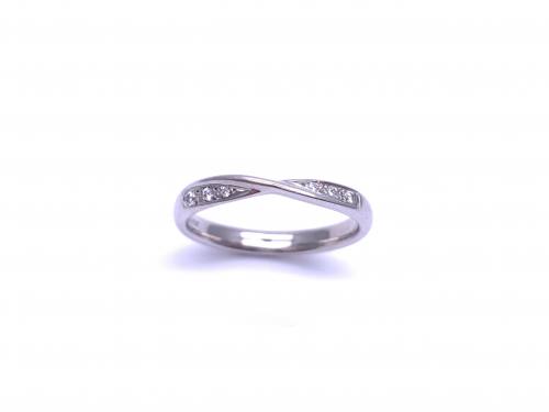 18ct White Gold Diamond Twist Ring