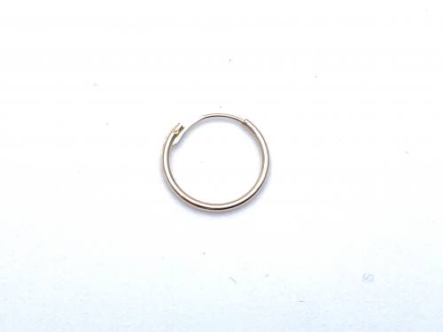 9ct Yellow Gold Single Hinged Hoop Sleepers 9mm