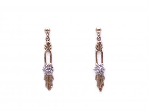 9ct Fancy Diamond Drop Earrings