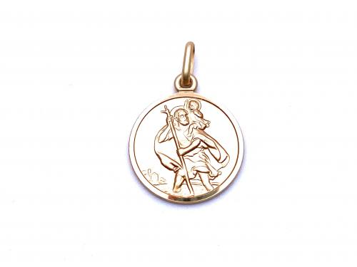 9ct Yellow Gold St Christopher Pendant 16mm