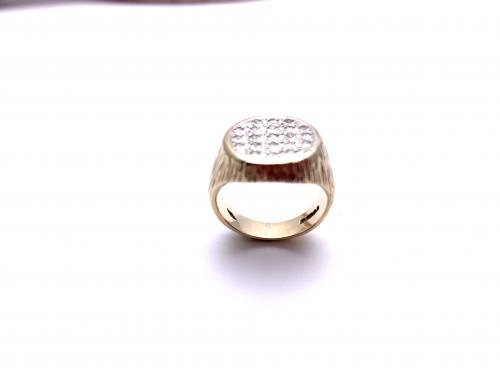 9ct Yellow Gold Diamond Cluster Ring