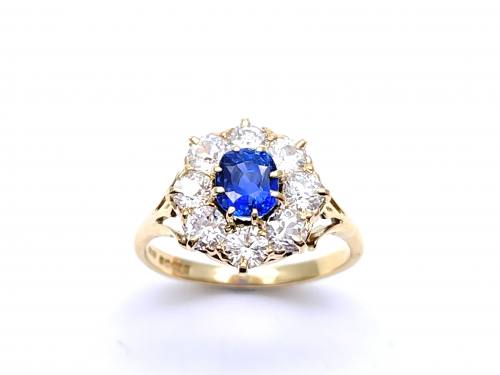 18ct Sapphire and Diamond Cluster Ring