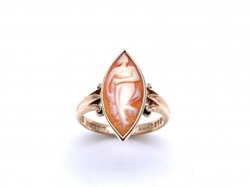 9ct Yellow Gold Marquise Shaped Cameo Ring