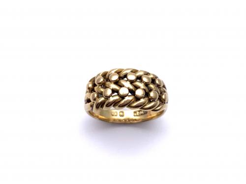 An Old 18ct Yellow Gold Keeper Ring