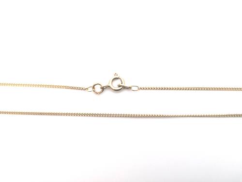 9ct Yellow Gold Fine Curb Chain 16 Inch