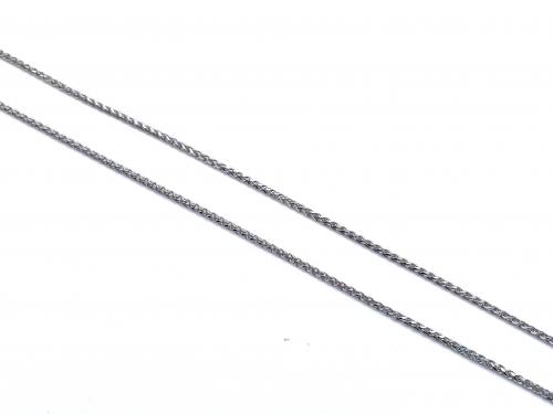 9ct White Gold Faceted Spiga Chain 18 inch