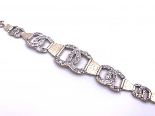 9ct Chanel Style CZ Bracelet